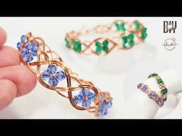 Easy wire bead bracelet making tutorial | 4-Strand Braid Cuff bracelet 1071