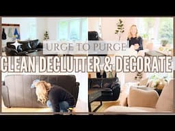 URGE TO PURGE 2024: Small Living Room Makeover: clean, declutter and decorate with me