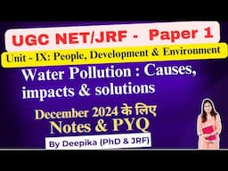 UGC Net Paper 1 || Water Pollution as an Environmental Issue