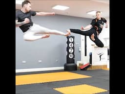 Flying Side Kick High 5 with Trevor Hannant 🦶💪😁 #gingerninjatrickster #taekwondo  #martialarts