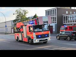 BF BILLSTEDT (ELW-C+HLF1+DLK) WOHNUNGSBRAND berufsfeuerwehr hamburg einsatzfahrt fire truck respond