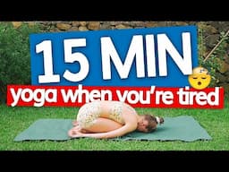 15-MIN MINIMAL CUES CHILL YOGA STRETCH | Best yoga when you're tired 🥱