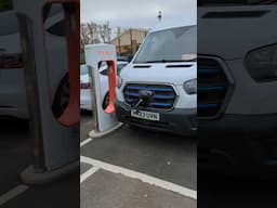 Charging a Ford e-Transit on a Tesla Supercharger