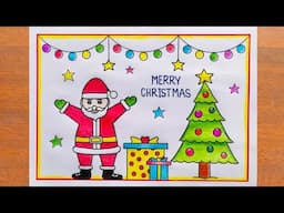 Christmas Drawing Easy / How to Draw Santa Claus Easy step by step / Santa Claus Drawing Easy