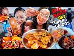 BIG BACK DAY in Turks & Caicos! SEAFOOD BOIL MUKBANG + HAITIAN GRIOT +  JERK CHICKEN OXTAIL & MORE