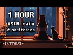 1 Hour Cozy Rain ASMR with many triggers! || TASCAM ear brushies, deep scritchies, finger flutters