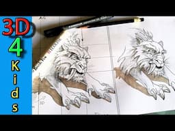 How to draw Diego from Ice Age - Sabretooth Tiger