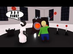 BALDI AND GRANNY NEEDS TO SHOOT TARGETS TO ESCAPE CRAZY ELEVATOR in HUMAN FALL FLAT