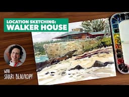 ARCHITECTURAL URBAN SKETCHING: Painting Frank Lloyd Wright's seaside masterpiece in watercolour