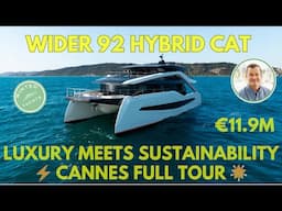 €11.9M Available WIDER 92 Hybrid Electric Mega Catamaran | Ultimate Sustainable Luxury Cannes Tour🌿⚡