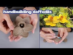 How To Make Ceramic Daffodils // handbuilding clay, beginner friendly