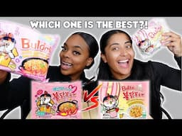 BULDAK CARBONARA VS CREAM CARBONARA! | Trying different ramen noodles 🍜 | Samyang Mukbang