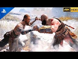 (PS5) Kratos Vs Baldur Boss Fight | God of War Gameplay [4K HDR]