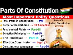 Parts Of The Indian Constitution | Polity Gk | Parts And Articles Of Indian Constitution | SSC RRB |