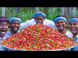 TUTTI FRUTTI | Colourful Papaya Candy with Ice Cream | Papaya Harvesting and Cooking in Village