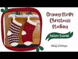 Easy One Piece Granny Stripe Christmas Stocking Crochet Pattern