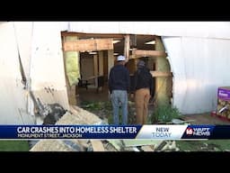 Car crashes into shelter