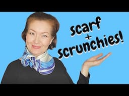 3 original ways to style your neck scarf with scrunchies. How to wear a square silk scarf.