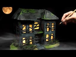 I Sculpted a Haunted House from Polymer Clay & Cardboard!