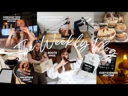 WEEKLY VLOG | cosy evening routine, shopping day in London, Boots haul, bonfire night + halloween