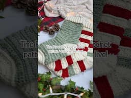 Check out the free crochet pattern and video tutorial for the Picot Stocking! 🎄 #crochetstocking