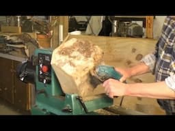 Woodturning a bowl with 2000-year-old wood