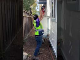 Our CEO using a #leafblower to remove debris from the crane delivery 🏡 #tinyhometour #tinyhouses