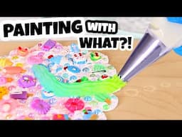 Painting with SILICONE & Piping Tips! // DECODEN Art On Canvas