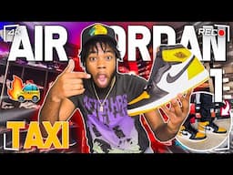 AIR JORDAN 1 TAXI YELLOW TOE ON FEET REVIEW! THE LEATHER IS INSANE ON THESE!