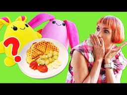 Kids & mom pretend to play cooking toy food for toys & real food for kids | Videos for kids