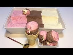 3 Color Ice Cream 🍦/Creamy Neapolitan Ice Cream/Food We Eat