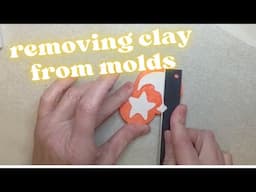 How to remove polymer clay from mold, make a pair of moon and star clay earrings