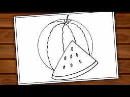 How to draw Watermelon 🍉 drawing easy| Step by step watermelon 🍉 drawing easy| Watermelon drawing