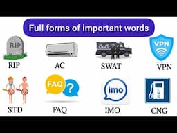 Important GK Full Forms | Full form Important Words | Full Form GK For beginners, vocabulary