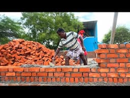 Amazing Sill level Construction!-house 20x20 Size sill level Brick Work Technology-Using sand cement