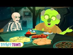 Zombie Family At Dinner 🧟‍♂️ Spooky Scary Skeleton  Song By Teehee Town