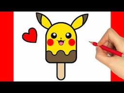 HOW TO DRAW PIKACHU - HOW TO DRAW AN ICE CREAM