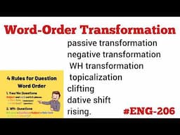 word order transformation #ENG-206# 4thsemester#pu