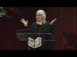 Shifa Saltagi Safadi accepts 2024 National Book Award for Young People's Literature - Kareem Between