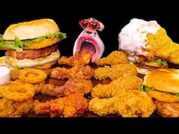 The Ultimate Chicken & Burger Feast! 🍗🍔😋 ASMR Mukbang Eating Show