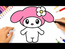 HOW TO DRAW MY MELODY EASY 🎀 💗|  SANRIO