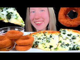 ASMR  PIZZA & ONION RINGS MUKBANG EATING SOUNDS