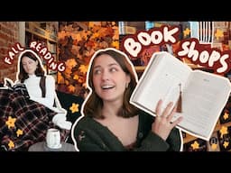 ultimate fall book video 🍂 book shopping, fall tbr & cinnamon rolls