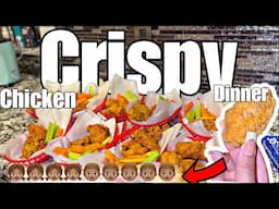 EASY CRISPY FRIED CHICKEN DINNER FOR 9 KIDS!