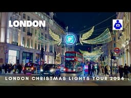 2024 London Walk 🇬🇧 Oxford & Regent Street  ⭐️ CHRISTMAS LIGHTS| Central London Walking Tour |4K HDR