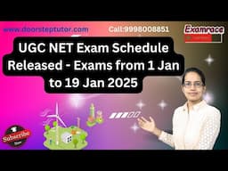 UGC NET Exam Schedule Released - Exams from 1 Jan to 19 Jan 2025| #ugcdec2024 #netpaper1 #ugcnet2025