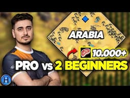 Pro Player vs 2 Beginners Starting with 10000 Food EACH | AoE2