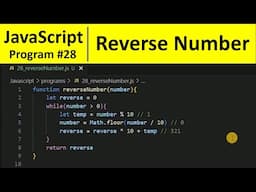 JavaScript Program 28 - Reverse a Number in JavaScript