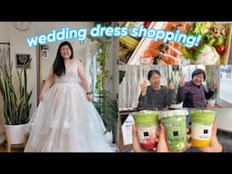 come wedding dress shopping with us!!! 👰🏻‍♀️💍 saying yes to the dress, yummy bentos + costco trip!