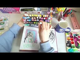 start a new sketchbook w me!! | ARRTX 60 color acrylic markers